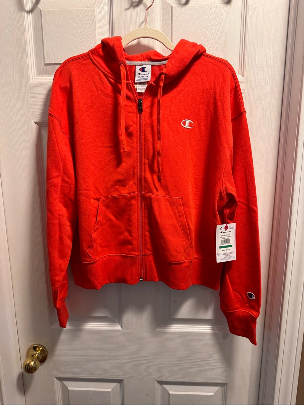 NWT Champion XL Red Full Zip Hoodie Sweatshirt Logo Jacket